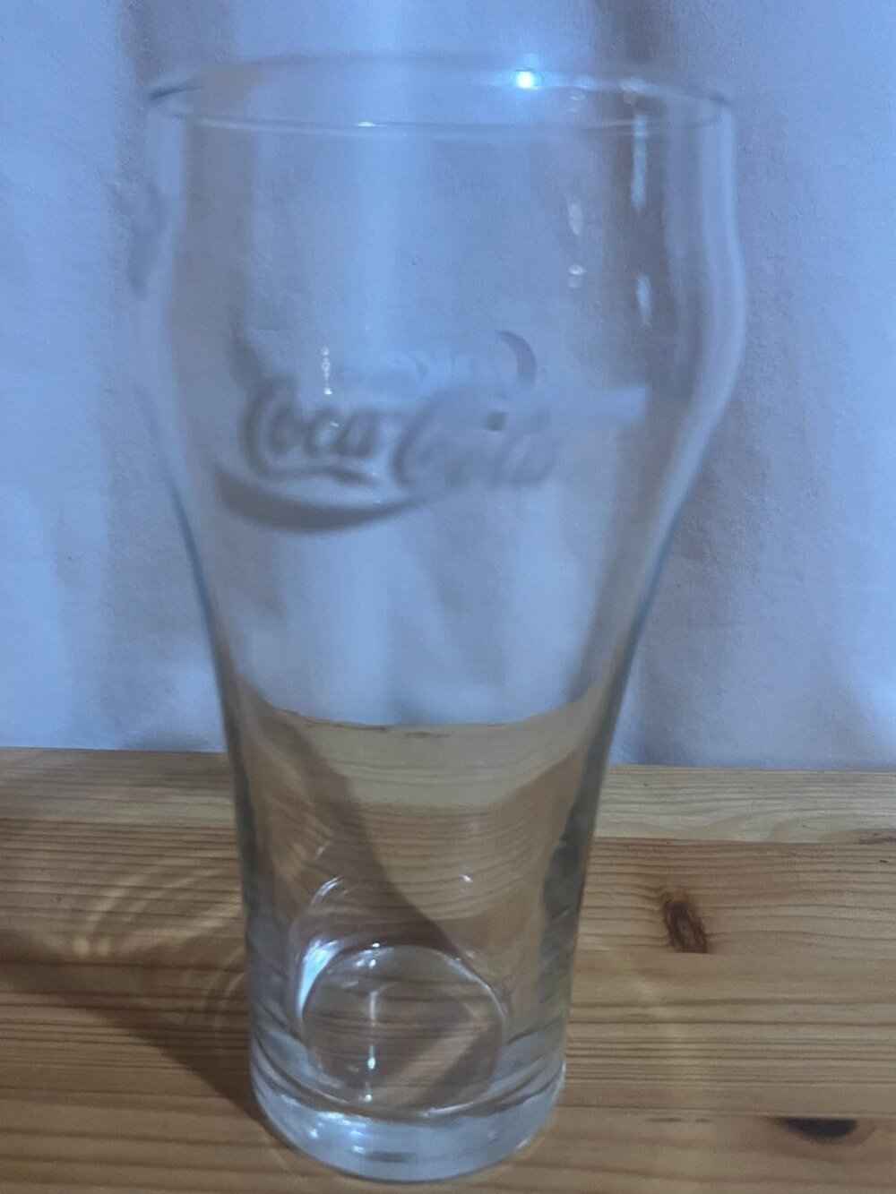 Enjoy COCA-COLA Classic White Logos DRINKING GLASS Used Good Condition $15